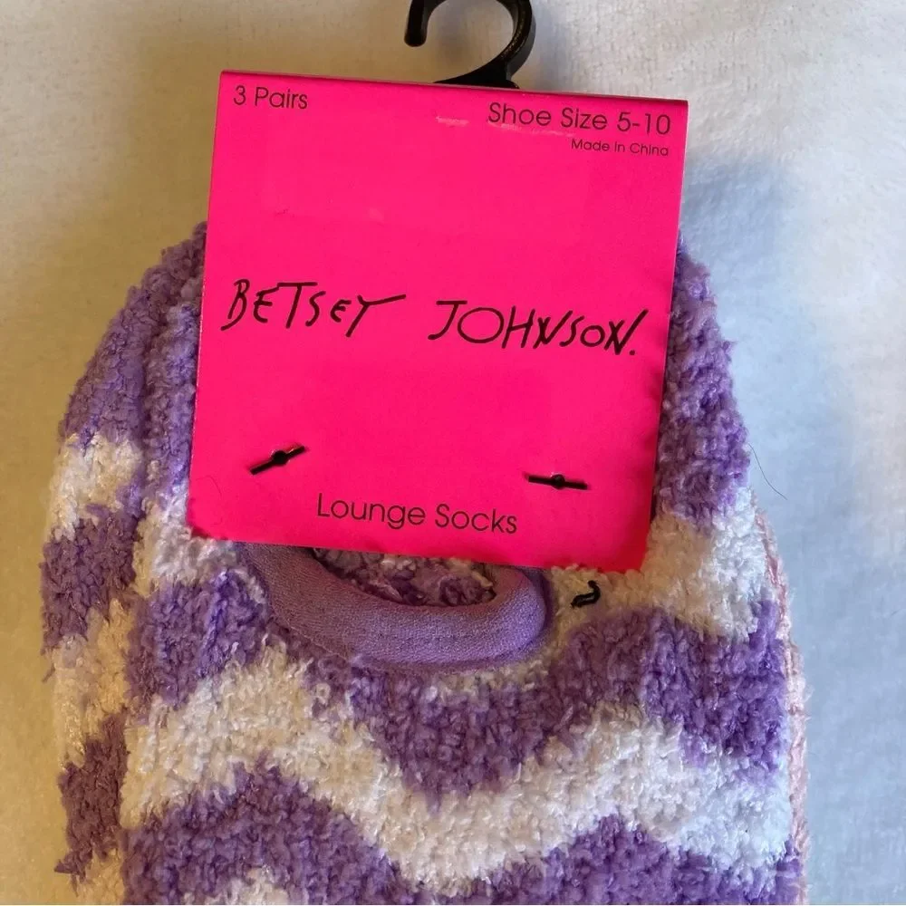 Betsey Johnson 3 Pairs Cozy Lounge Socks Liners NWT